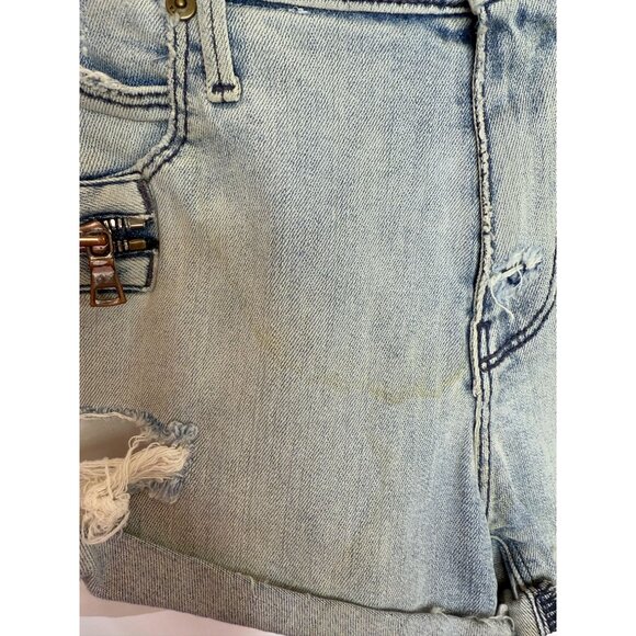 RtA Denim Distressed Cutoff Shorts with Zipper Detail NWT - Size 26 - Picture 10 of 10